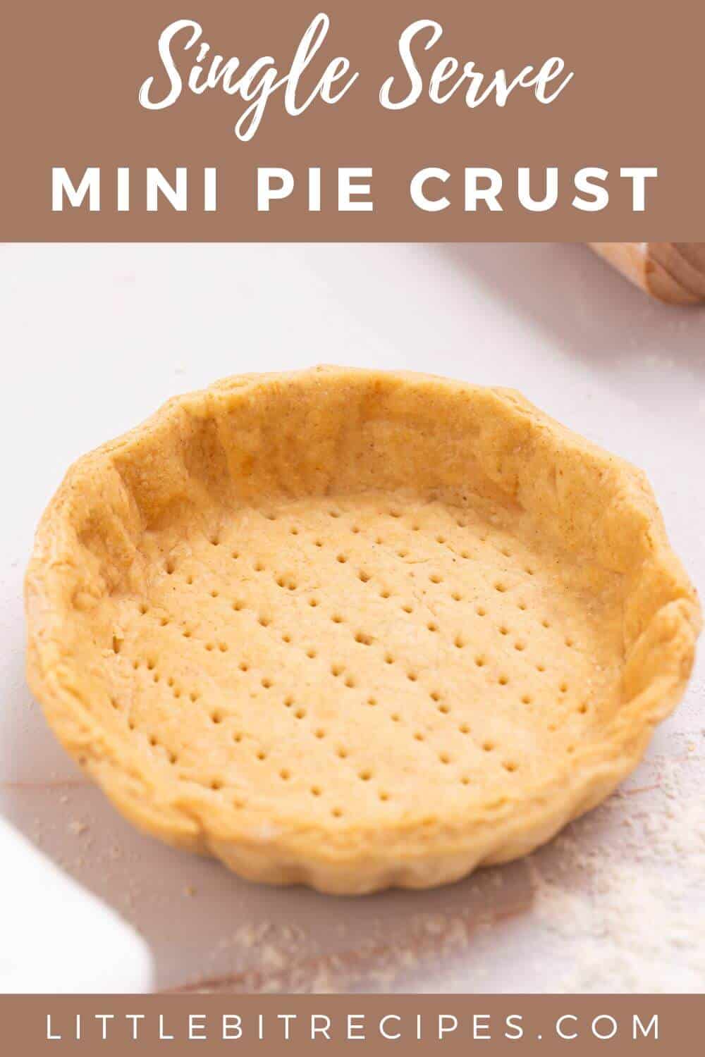 mini pie crust with text.
