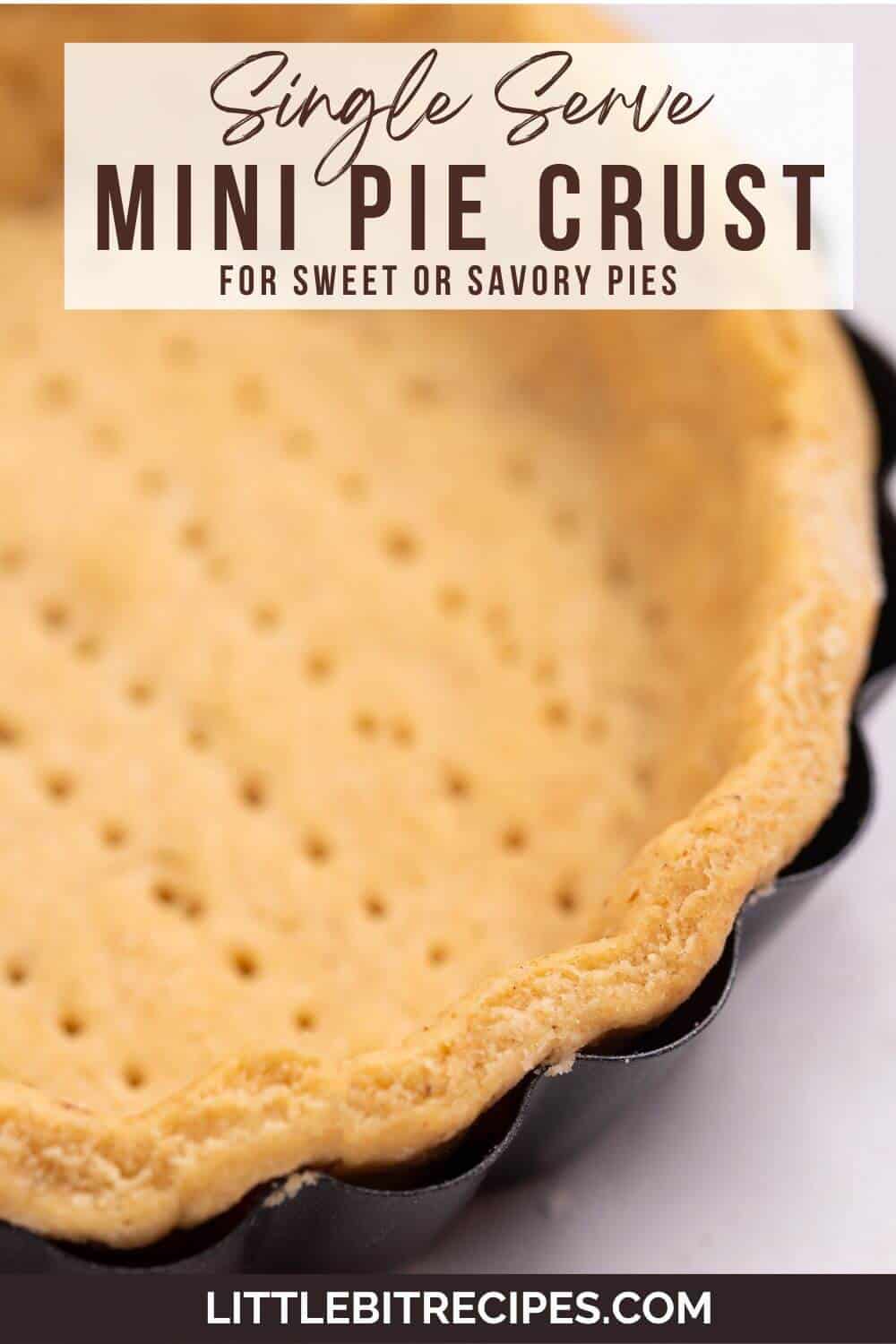 mini pie crust with text.
