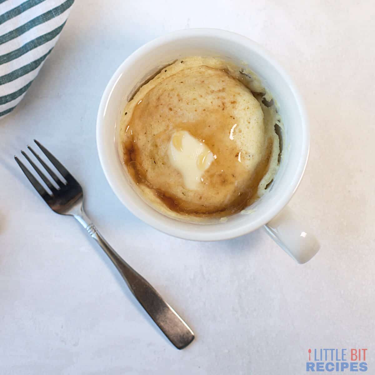 Pancake in a Mug Single Serving Cake | Little Bit Recipes