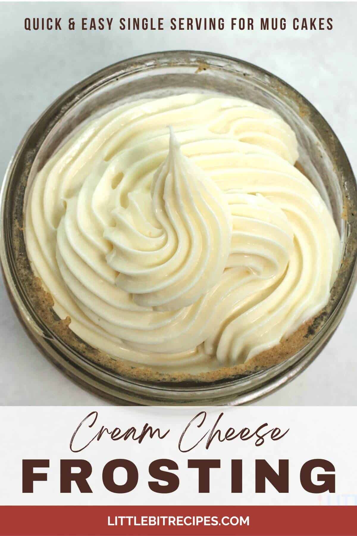 cream cheese frosting with text.