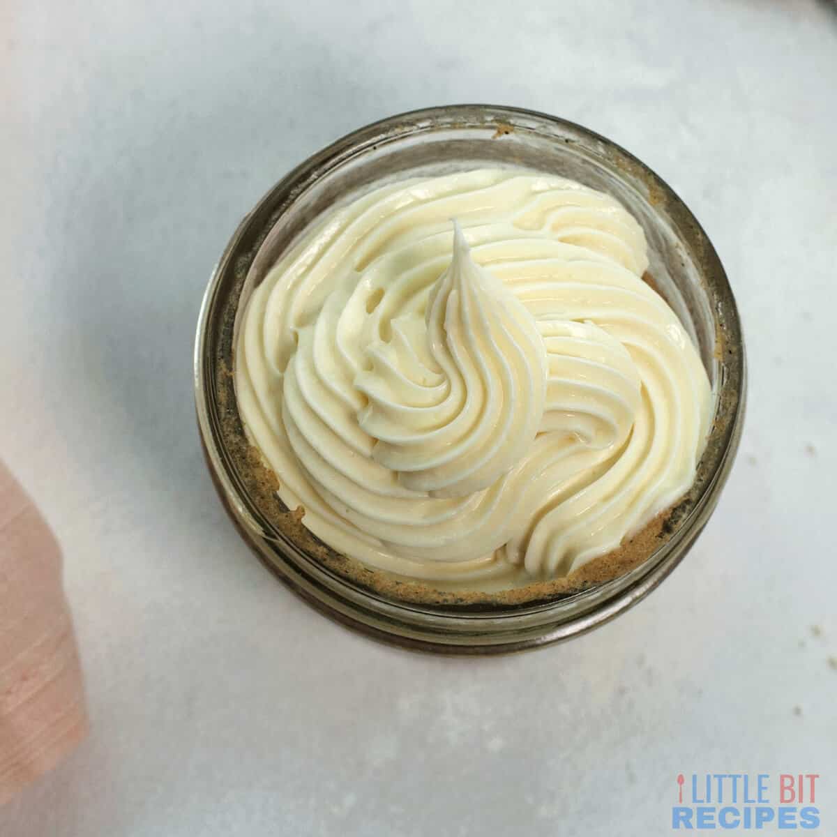 cream cheese frosting overhead view.