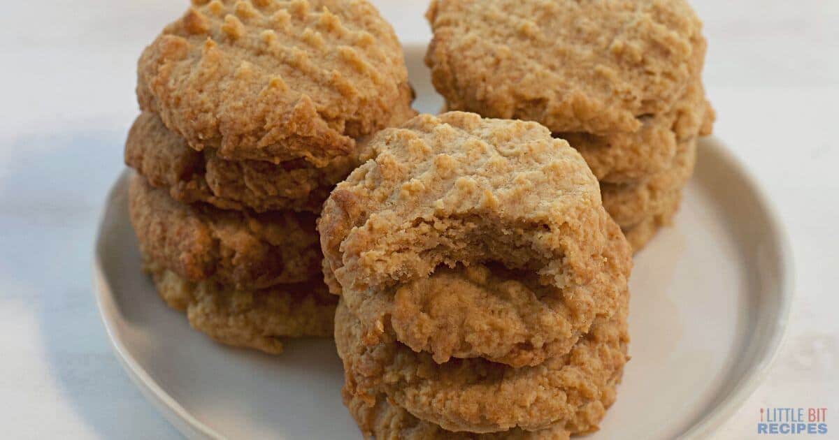 Eggless peanut butter cookies on a plate.