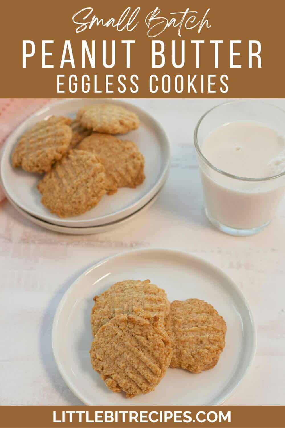 eggless peanut butter cookies with text.