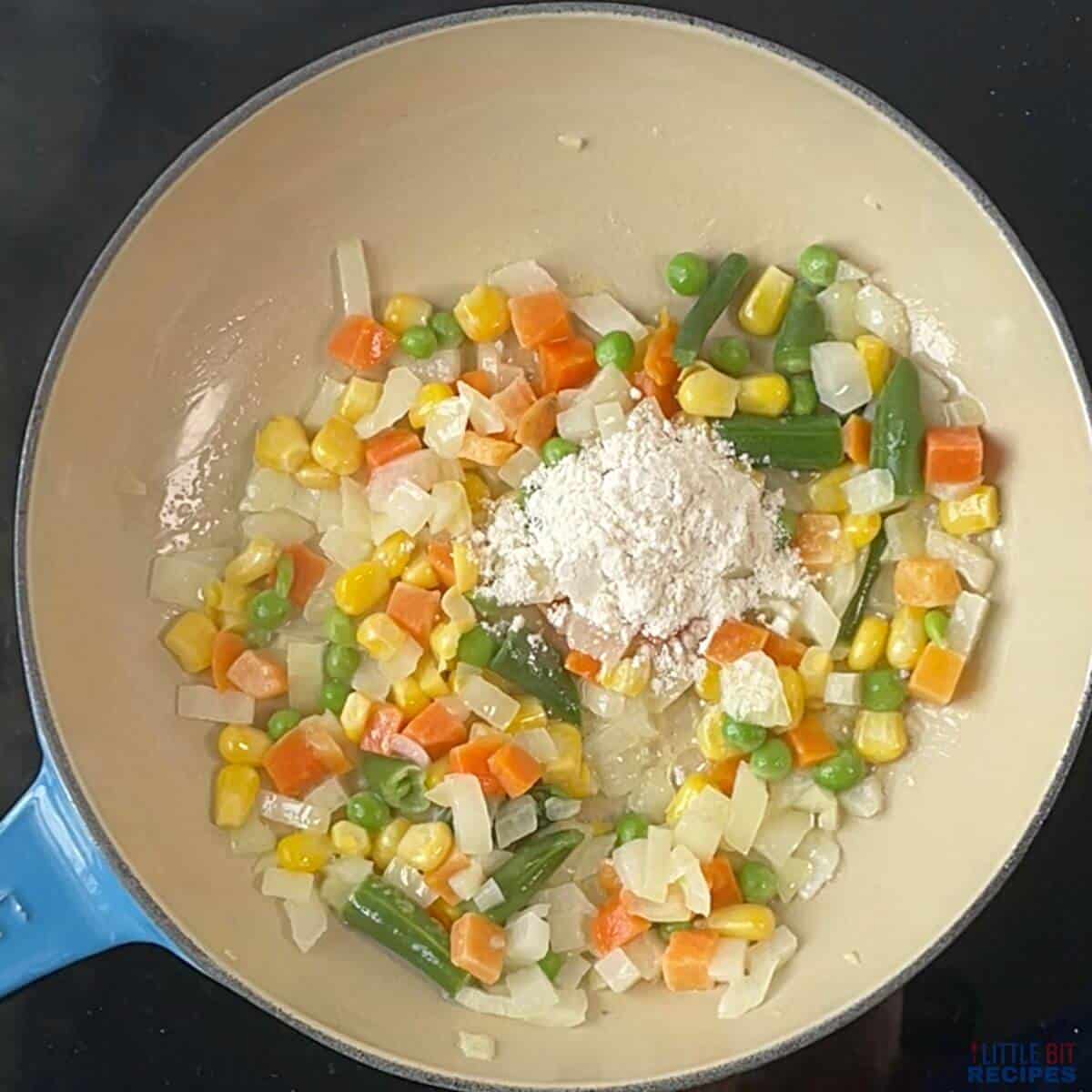 flour added to skillet.