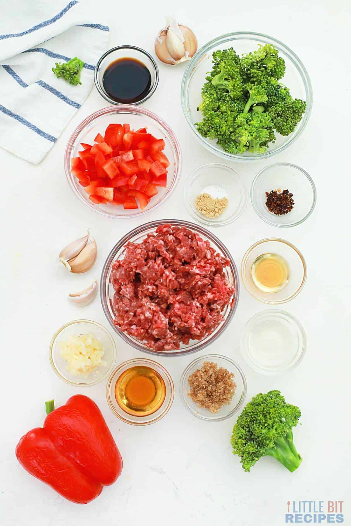 ingredients for korean beef broccoli.