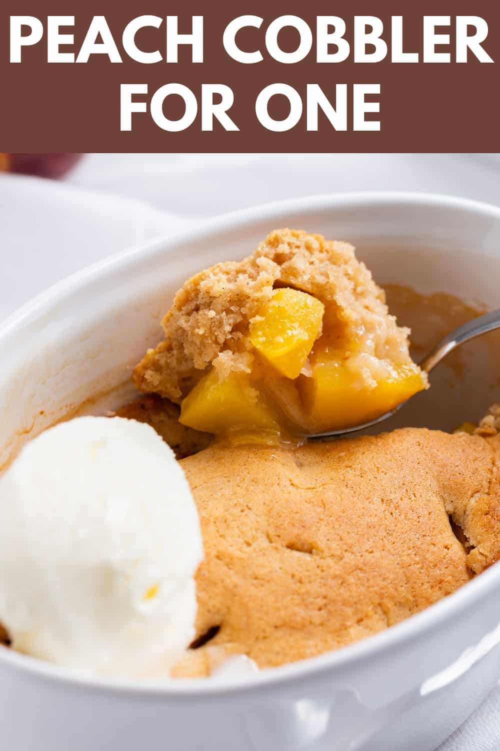 A delectable peach cobbler recipe specifically tailored for a single serving.