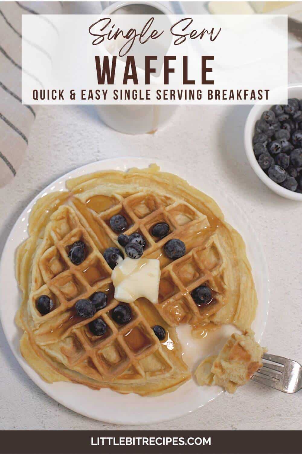single serve waffle with text.