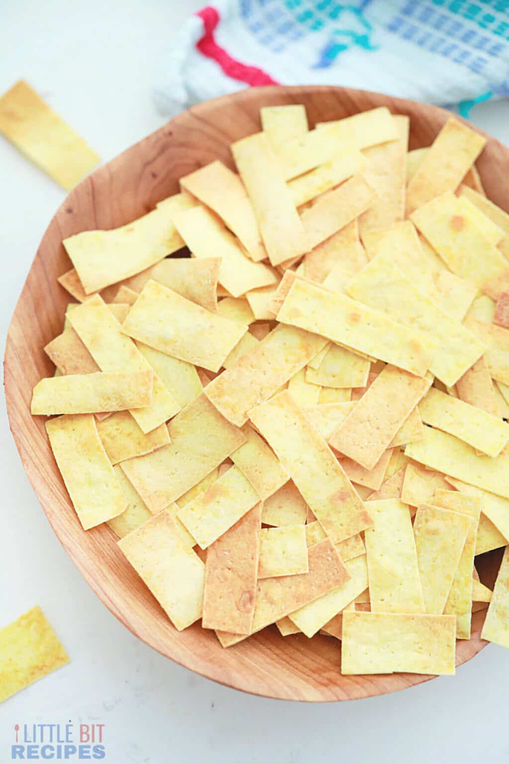 Homemade Baked Tortilla Strips Little Bit Recipes