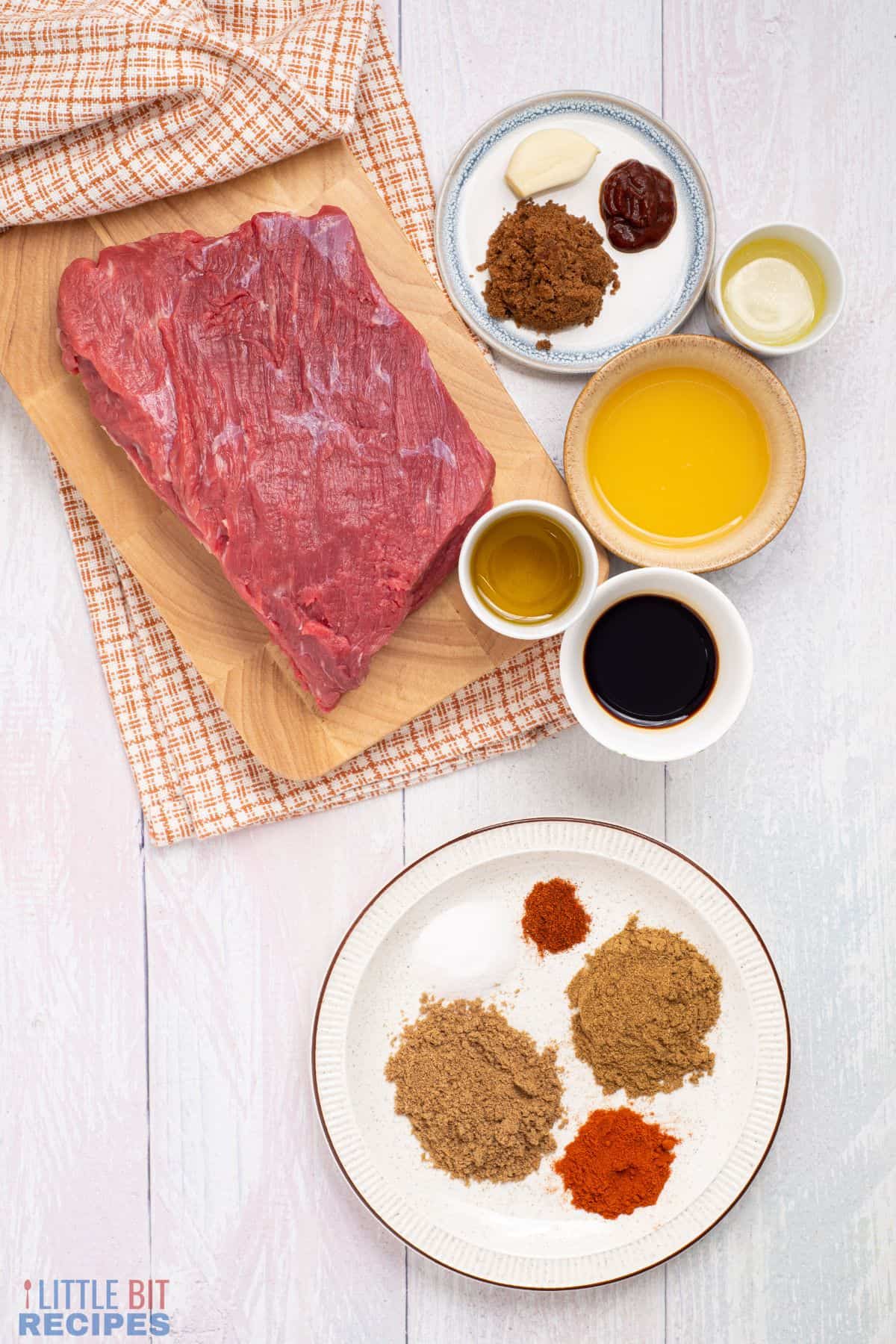 ingredients for carne asada recipe.