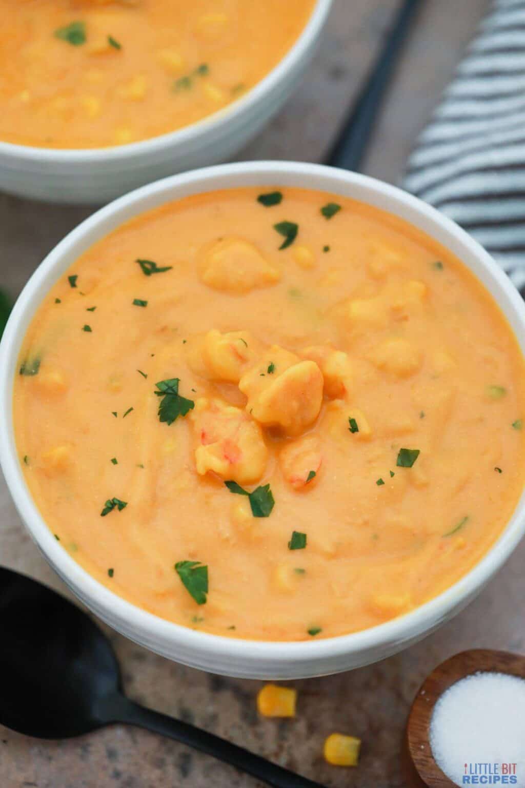 Easy Shrimp and Corn Soup Bisque Little Bit Recipes