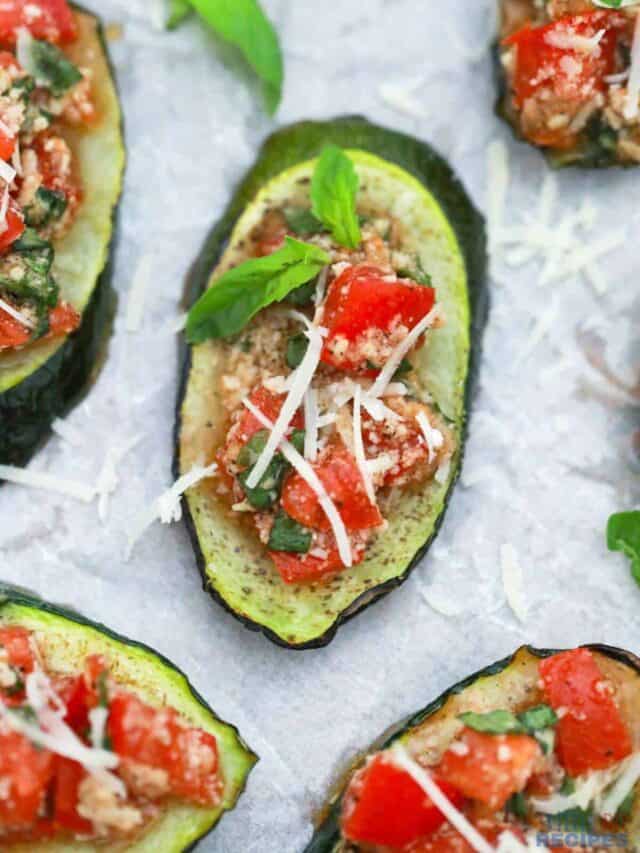 Zucchini Bruschetta (LowCarb / Keto) Little Bit Recipes