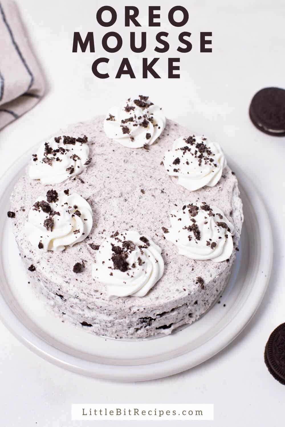 oreo mousse cake with text.