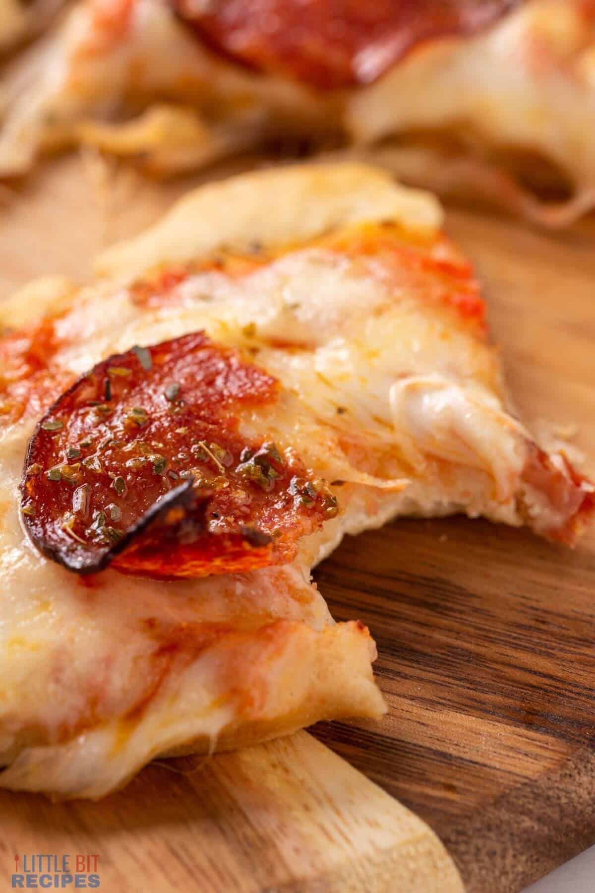 pizza slice with bite.