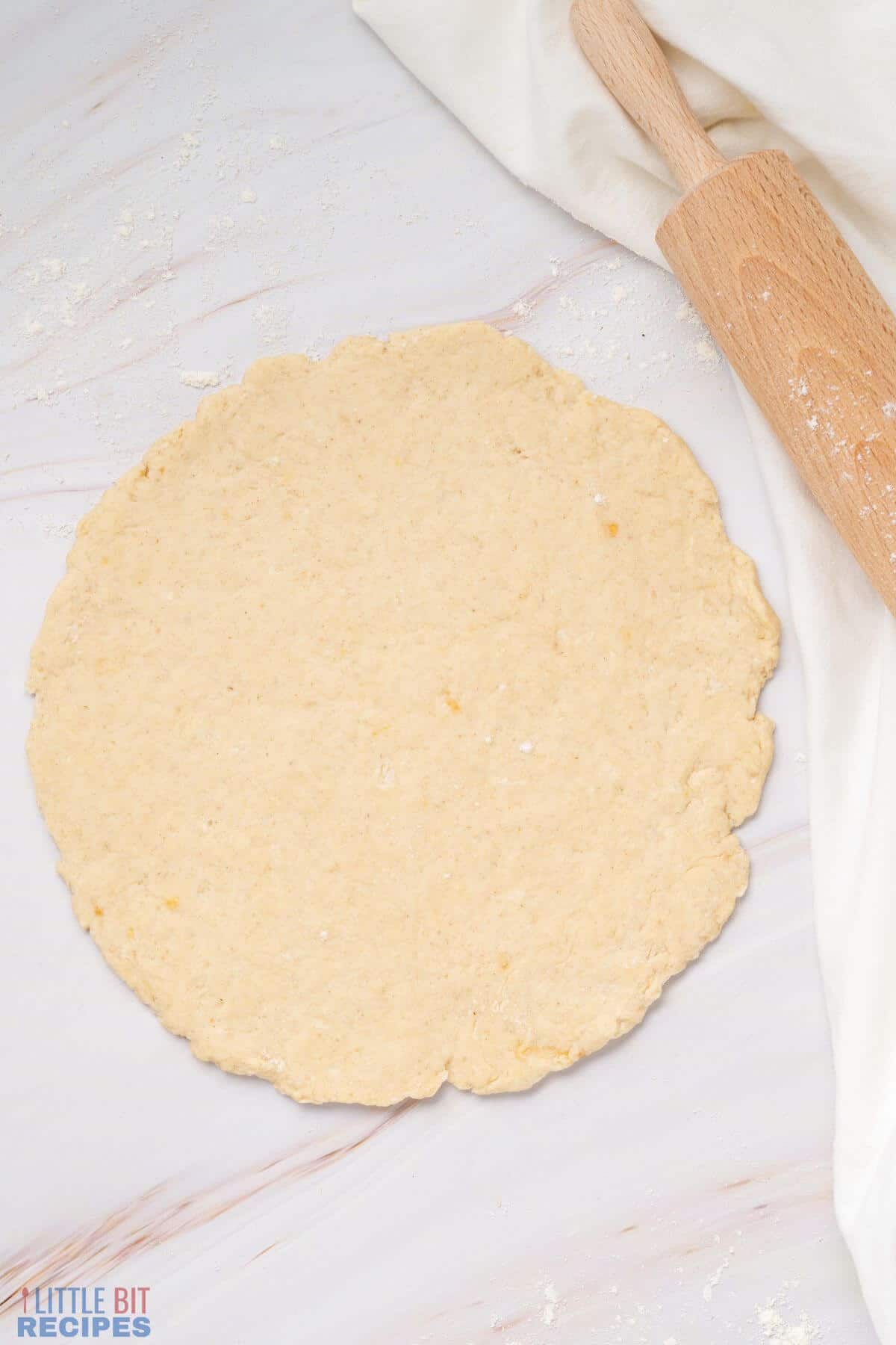 rolled out crust dough.