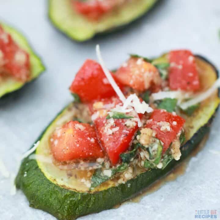 Zucchini Bruschetta (GlutenFree) Little Bit Recipes