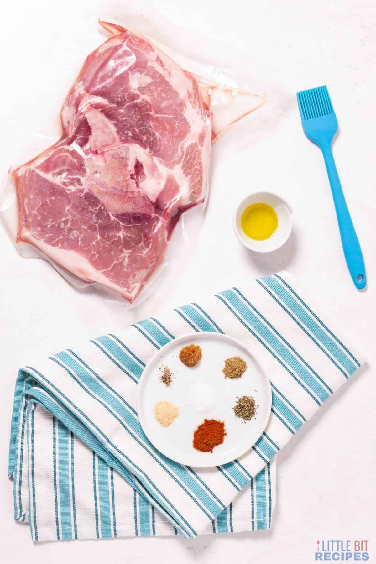 ingredients for baked pork steaks.