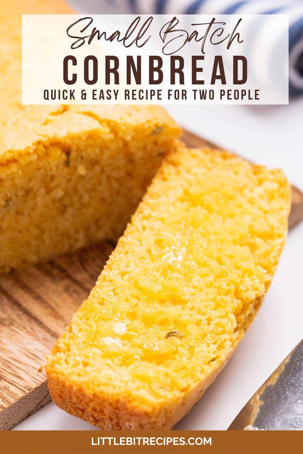 cornbread for two with text.