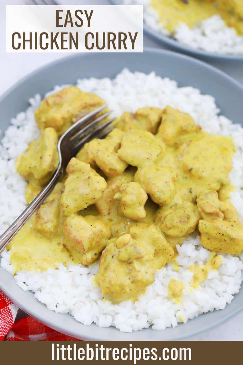easy chicken curry with text.