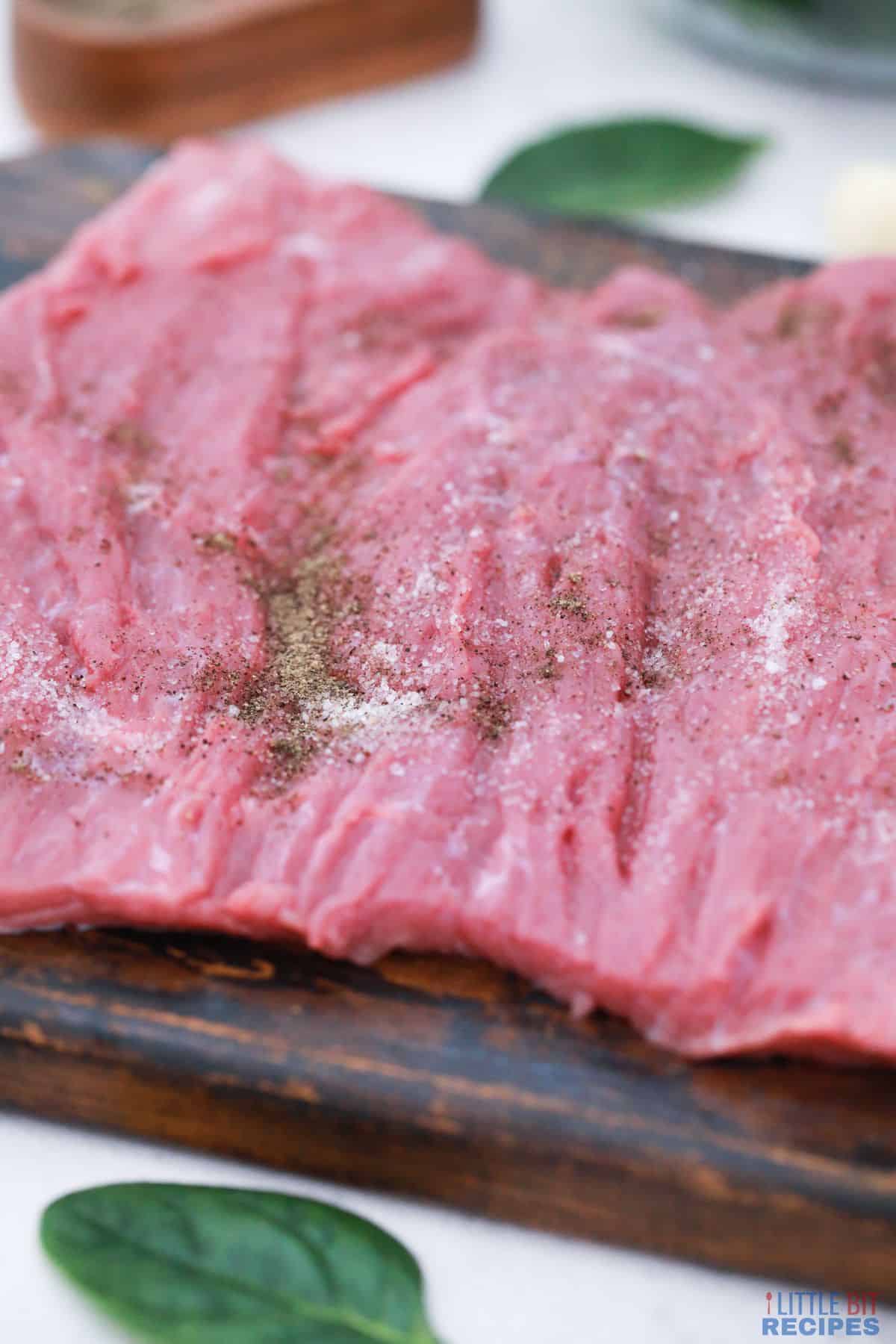 seasoned flat steak.