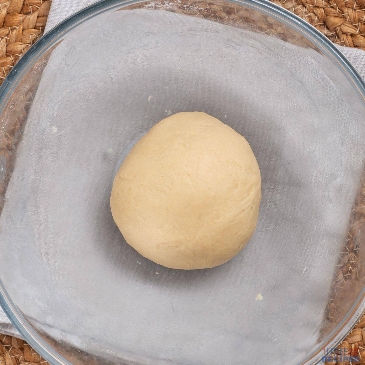 dough ball before rising.