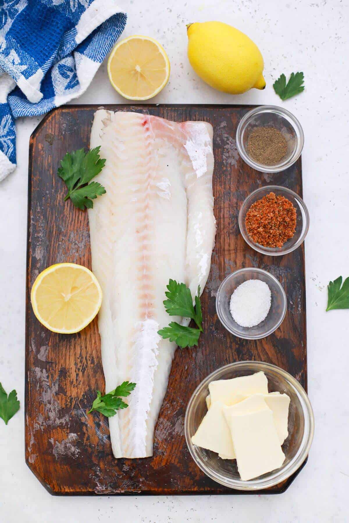 ingredients for the butter fish recipe.