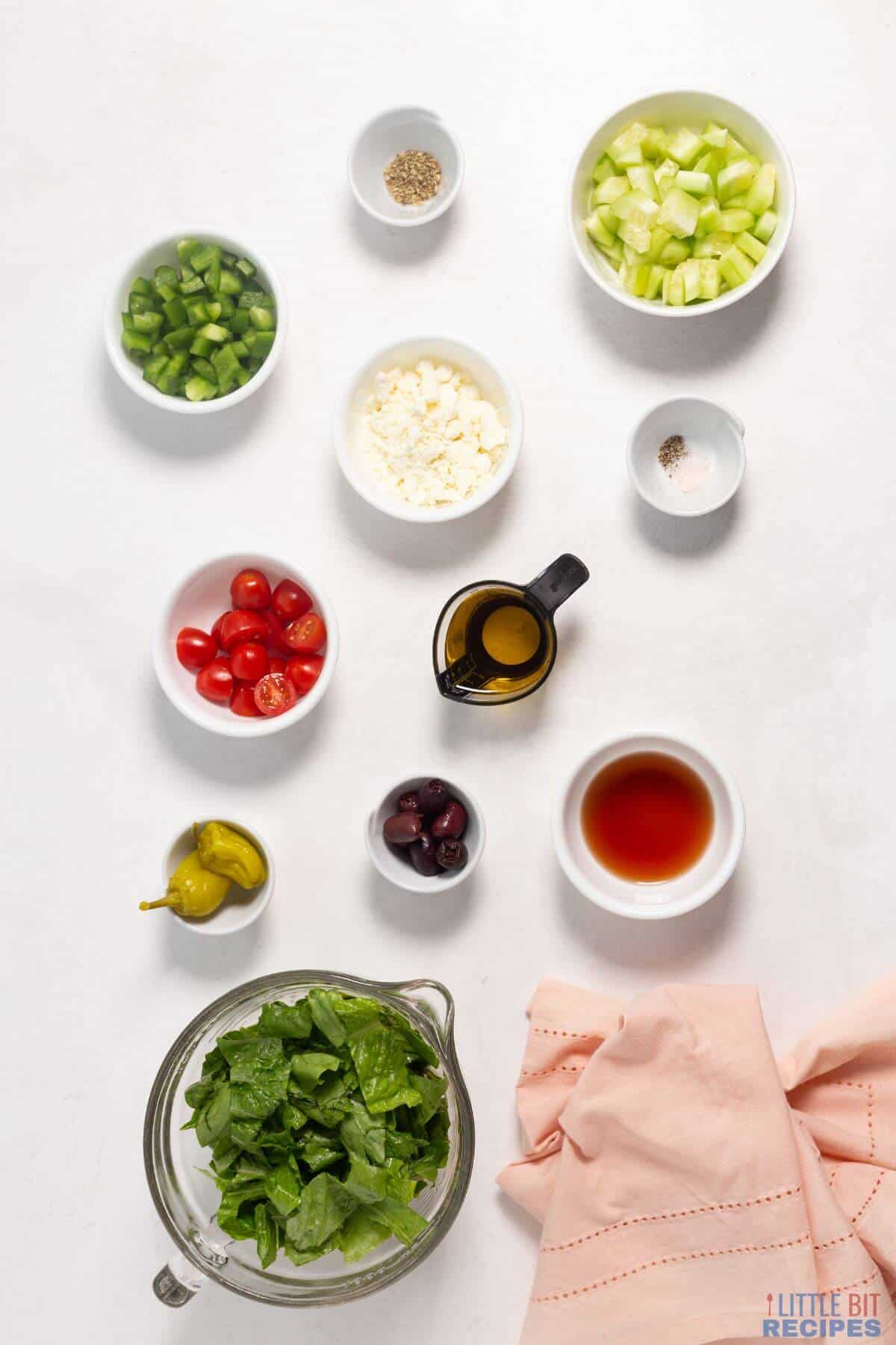 ingredients for the greek salad recipe.