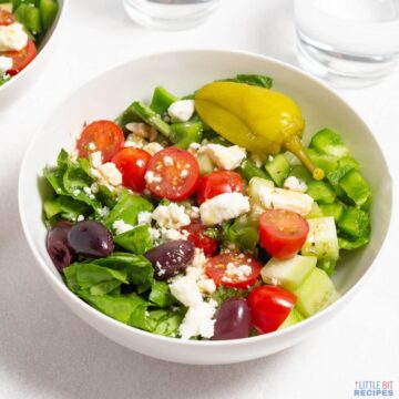 bowl of chopped greek salad.