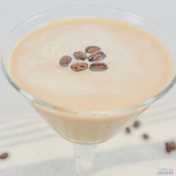 espresso martini in glass.