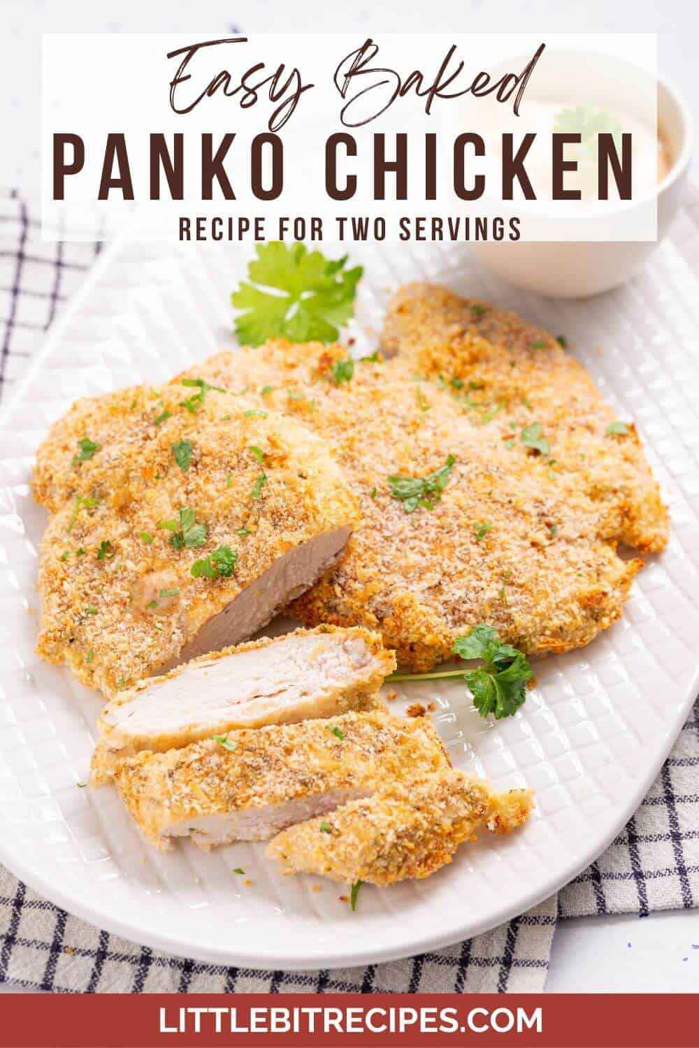 panko chicken with text.