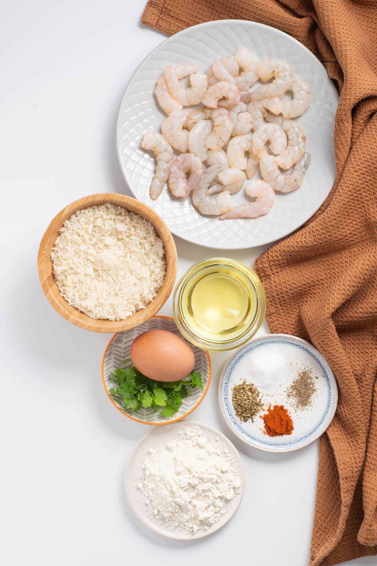 ingredients for shrimp with panko recipe.