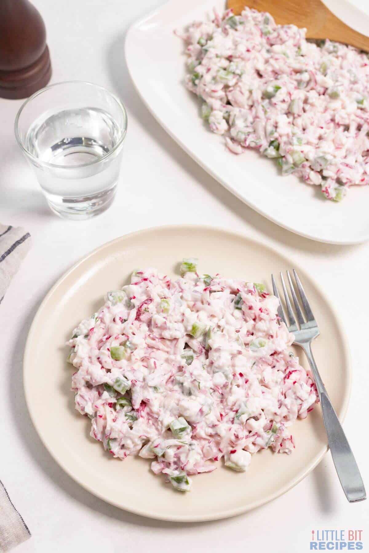 serving radish salad.