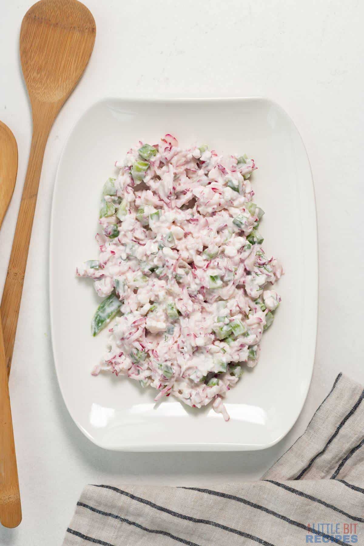 platter of radish salad.