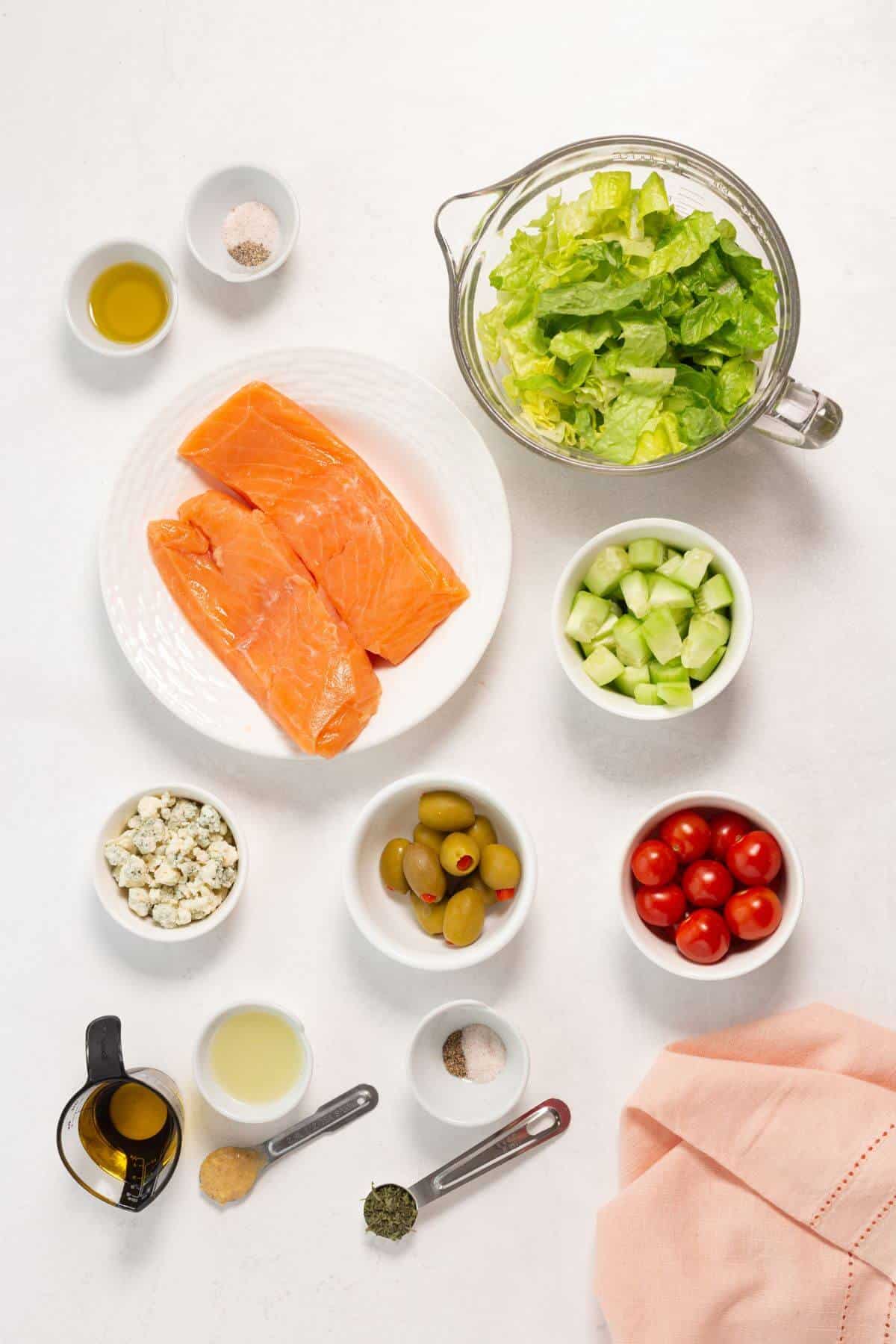 ingredients for the salmon salad recipe.