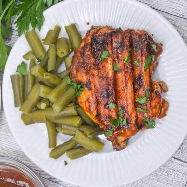 Grilled BBQ Boneless Chicken Thighs | Little Bit Recipes