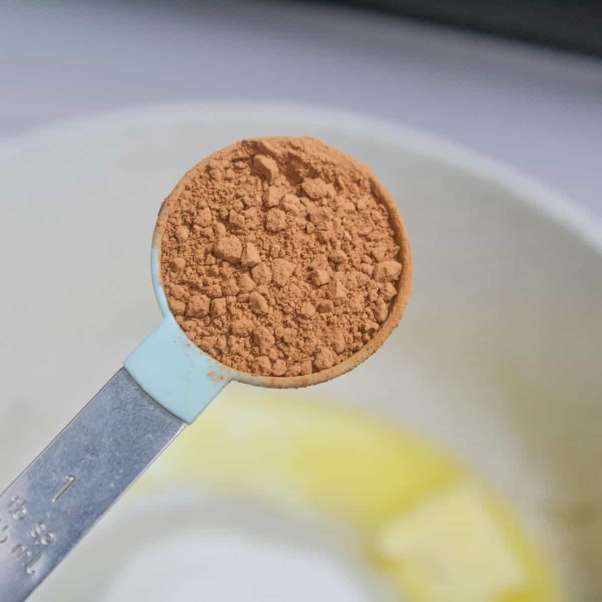 adding unsweetened cocoa powder.