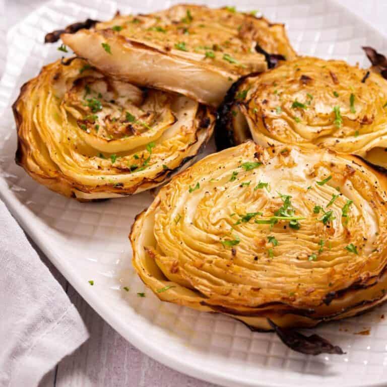 Easy Roasted Cabbage Steaks Side Dish Little Bit Recipes