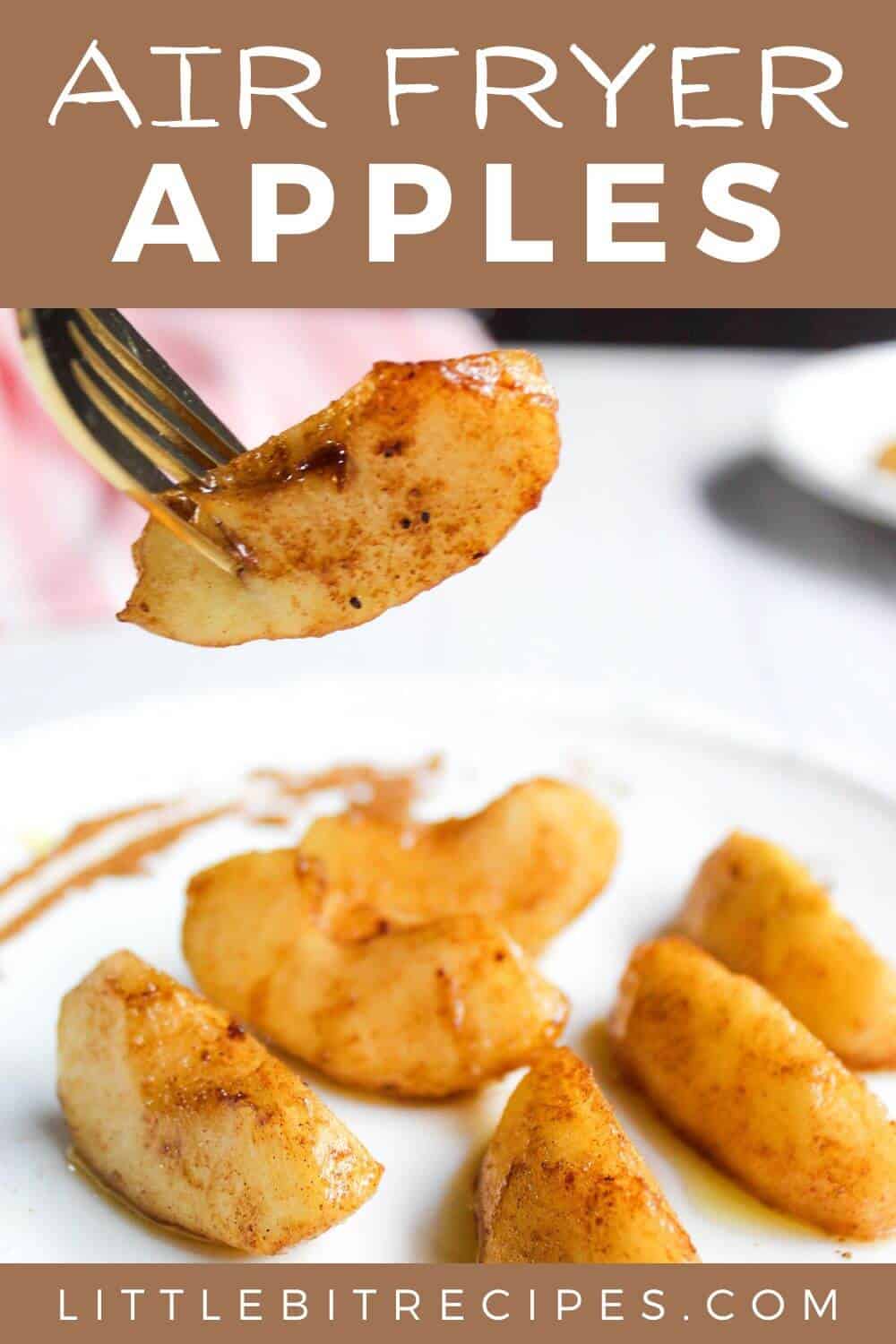 Air fryer apples with text.
