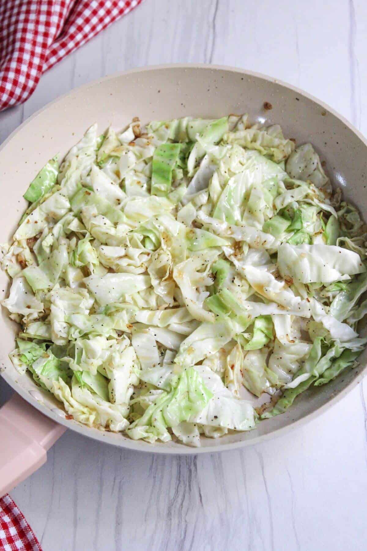 Seasonings added to cabbage.