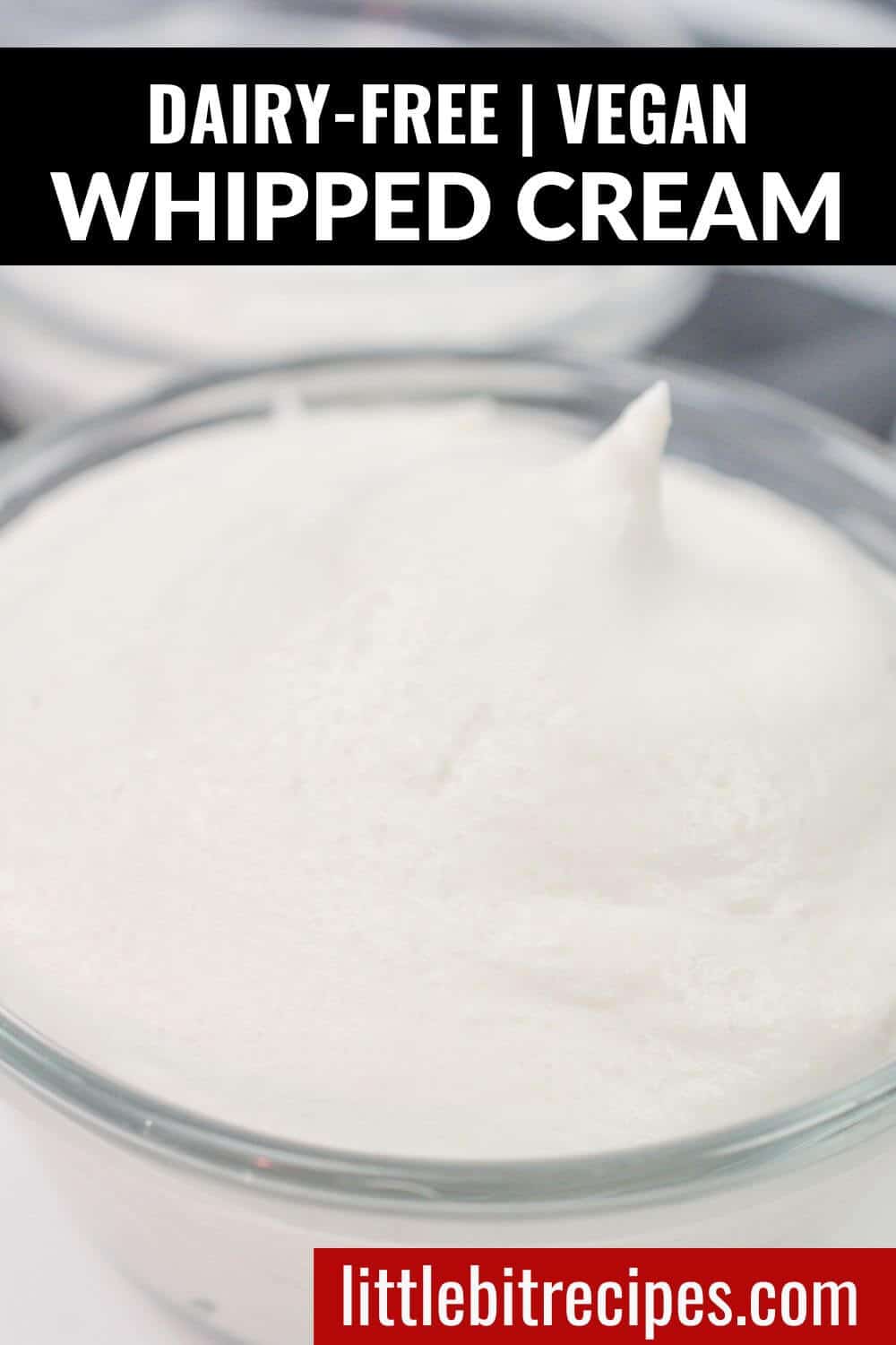 Vegan whipped cream with text.