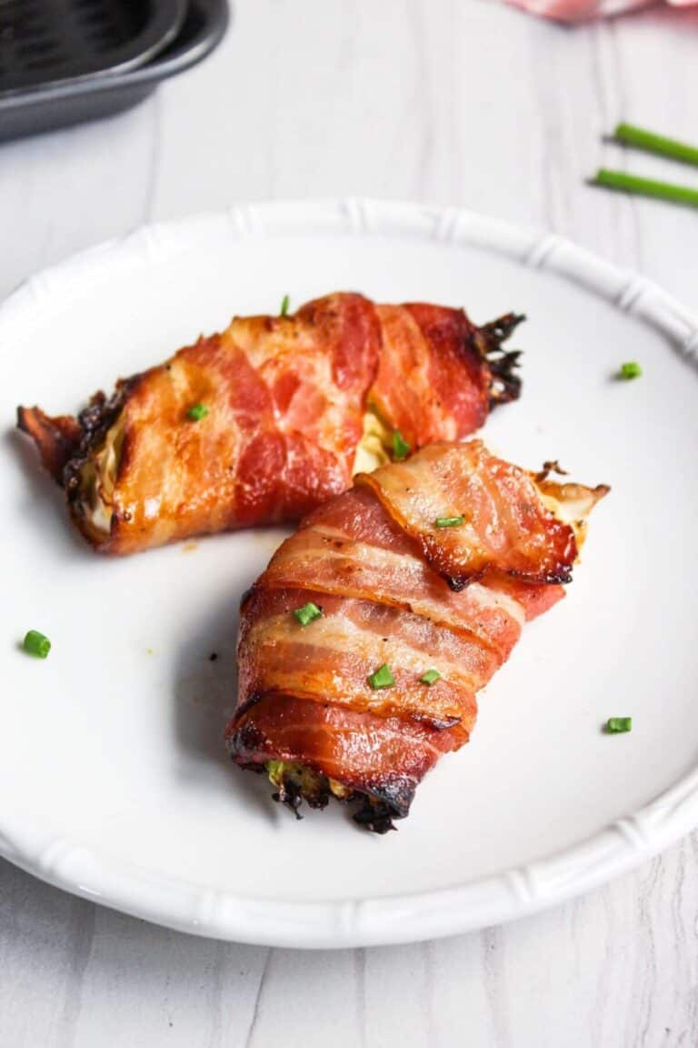 Bacon Wrapped Air Fryer Cabbage Wedges Little Bit Recipes
