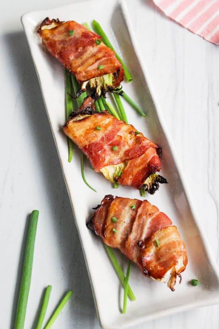 Bacon Wrapped Air Fryer Cabbage Wedges Little Bit Recipes