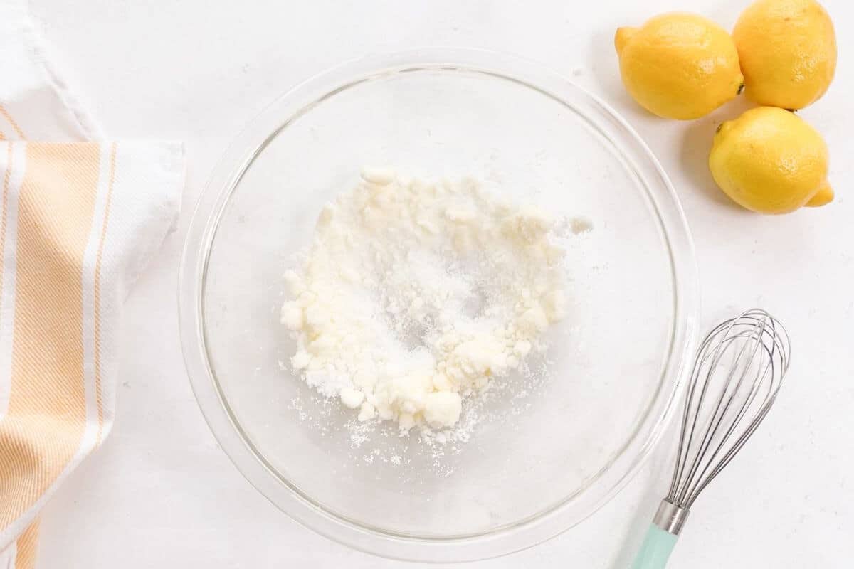 Butter mixed into sugar.