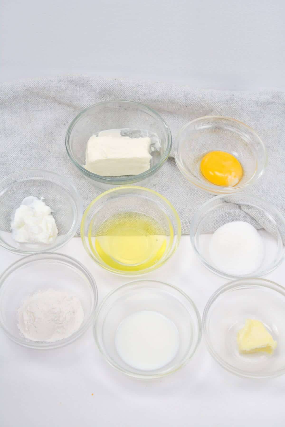 Souffle cheesecake ingredients.