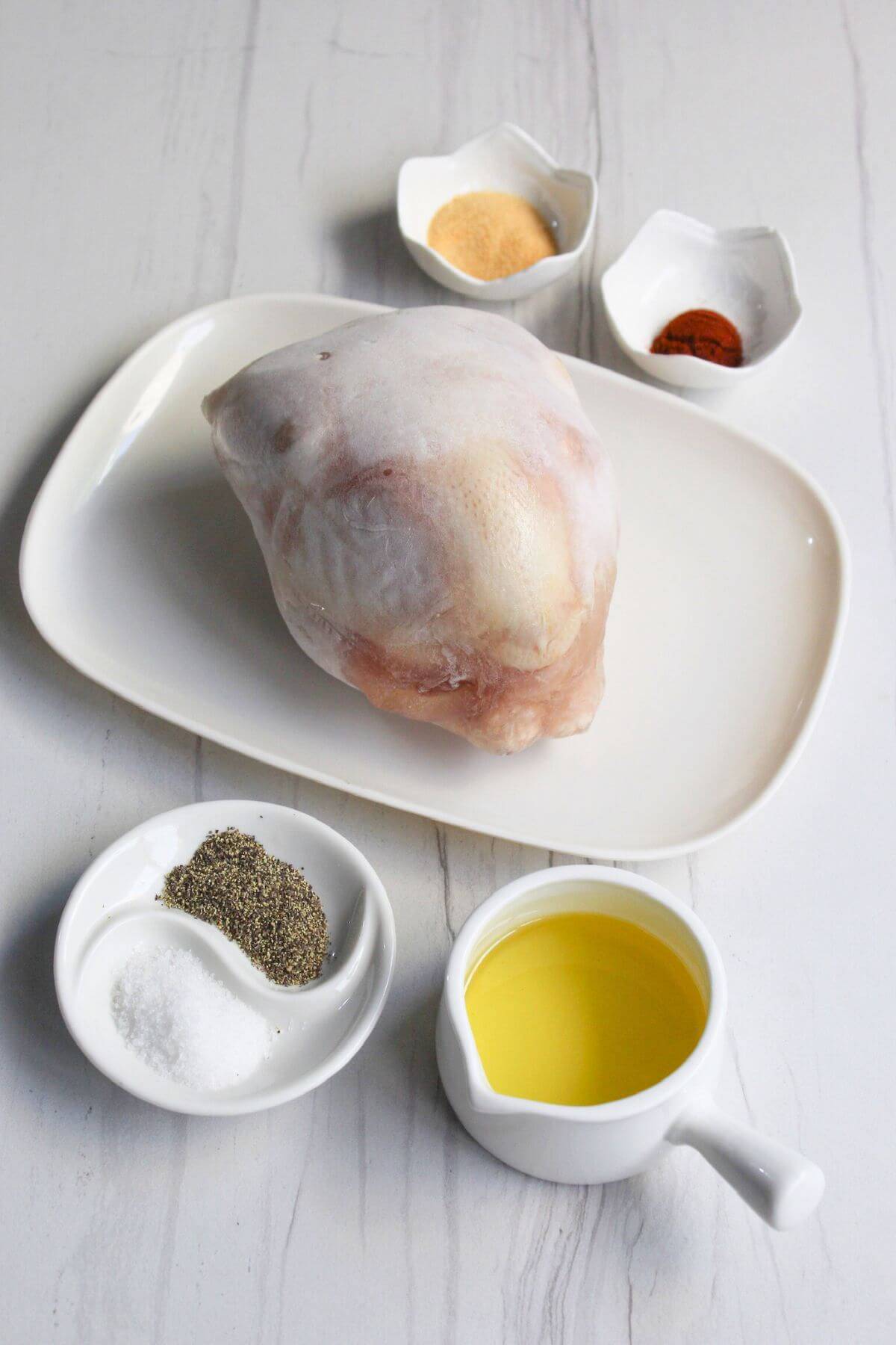 Ingredients for air fryer cornish hen.