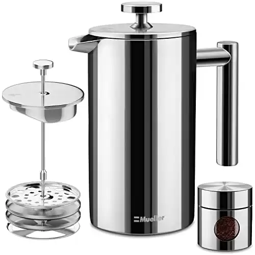 Mueller French Press Double Insulated Stainless Steel Coffee Maker