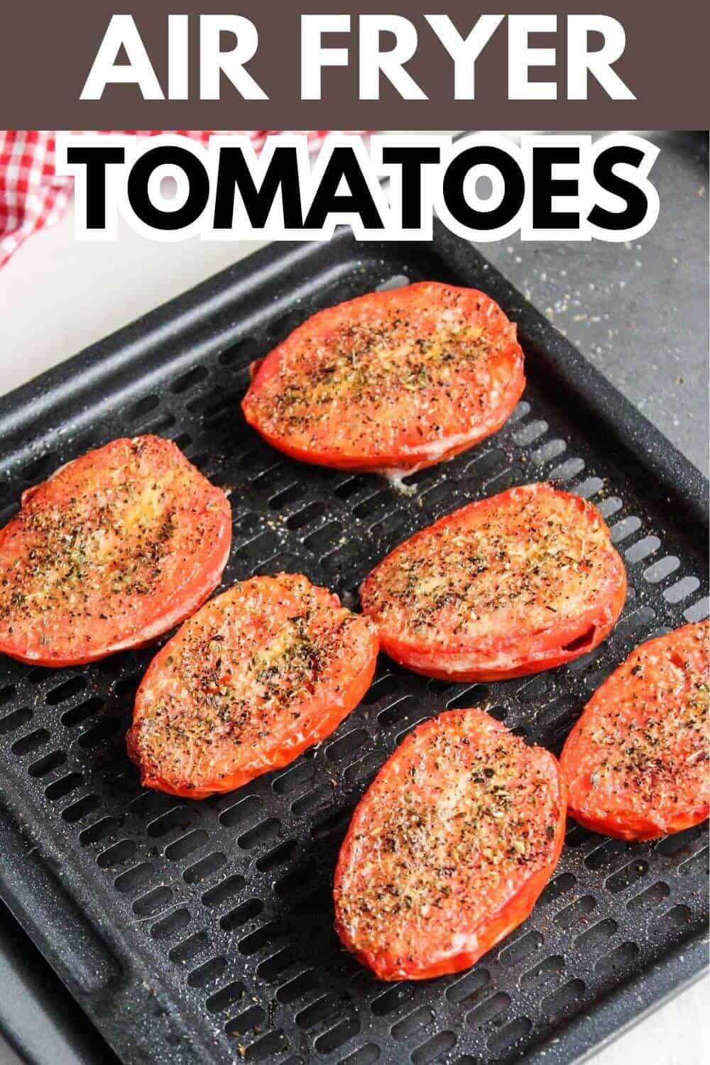Tomatoes on an air fryer tray.