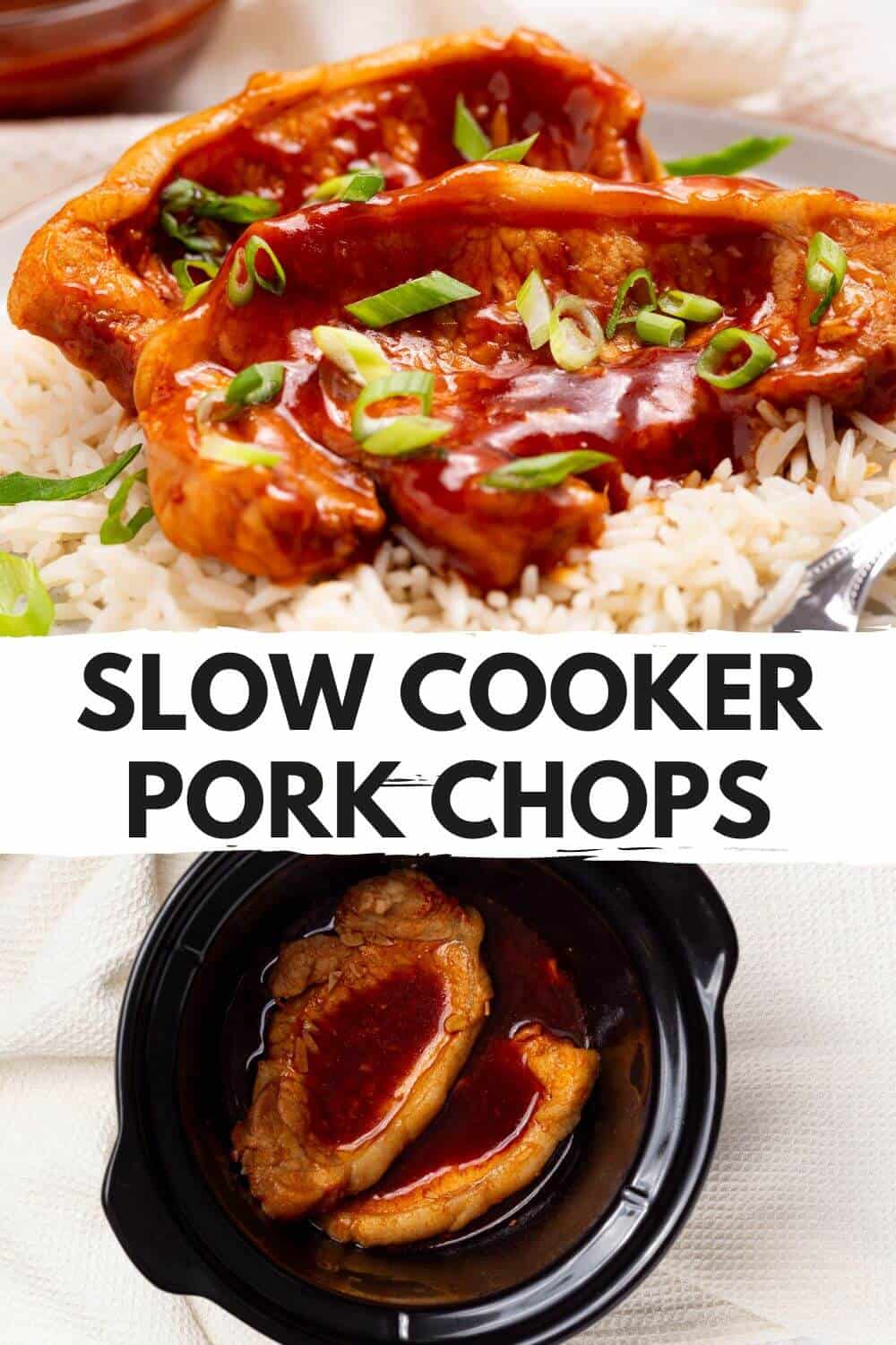 Slow cooker pork chops.