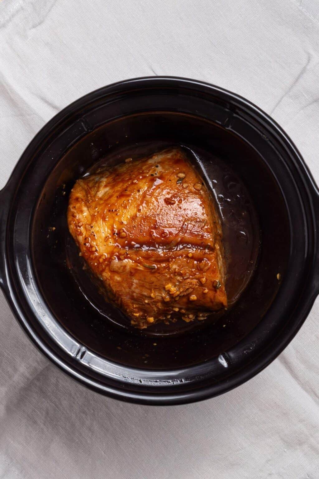 Slow Cooker Pork Loin in Crock Pot | Little Bit Recipes