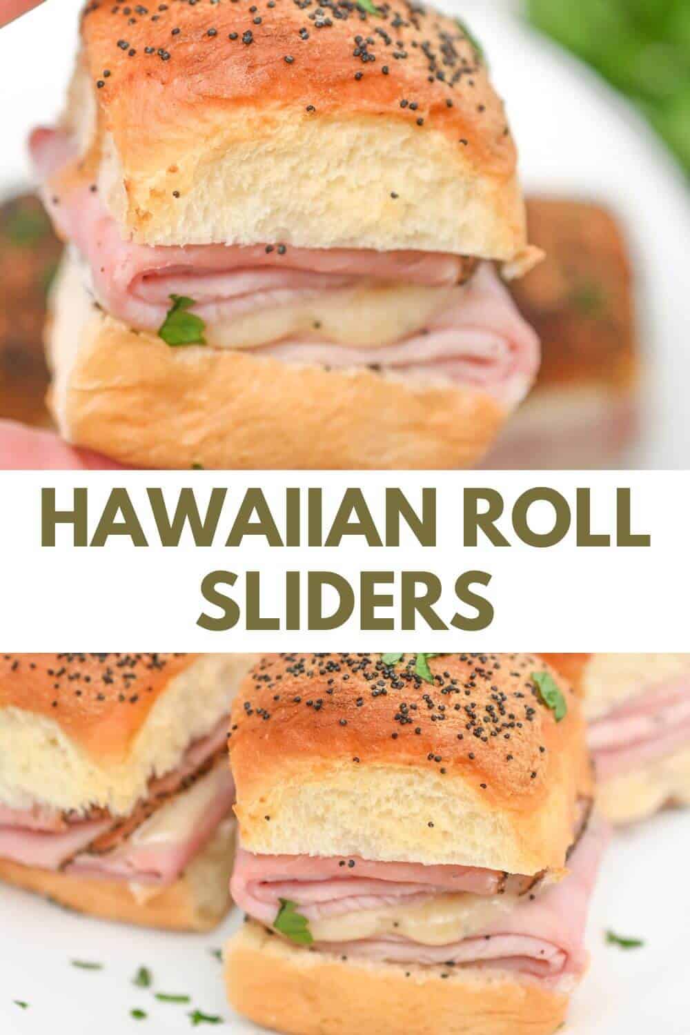 Hawaiian roll sliders on a plate.