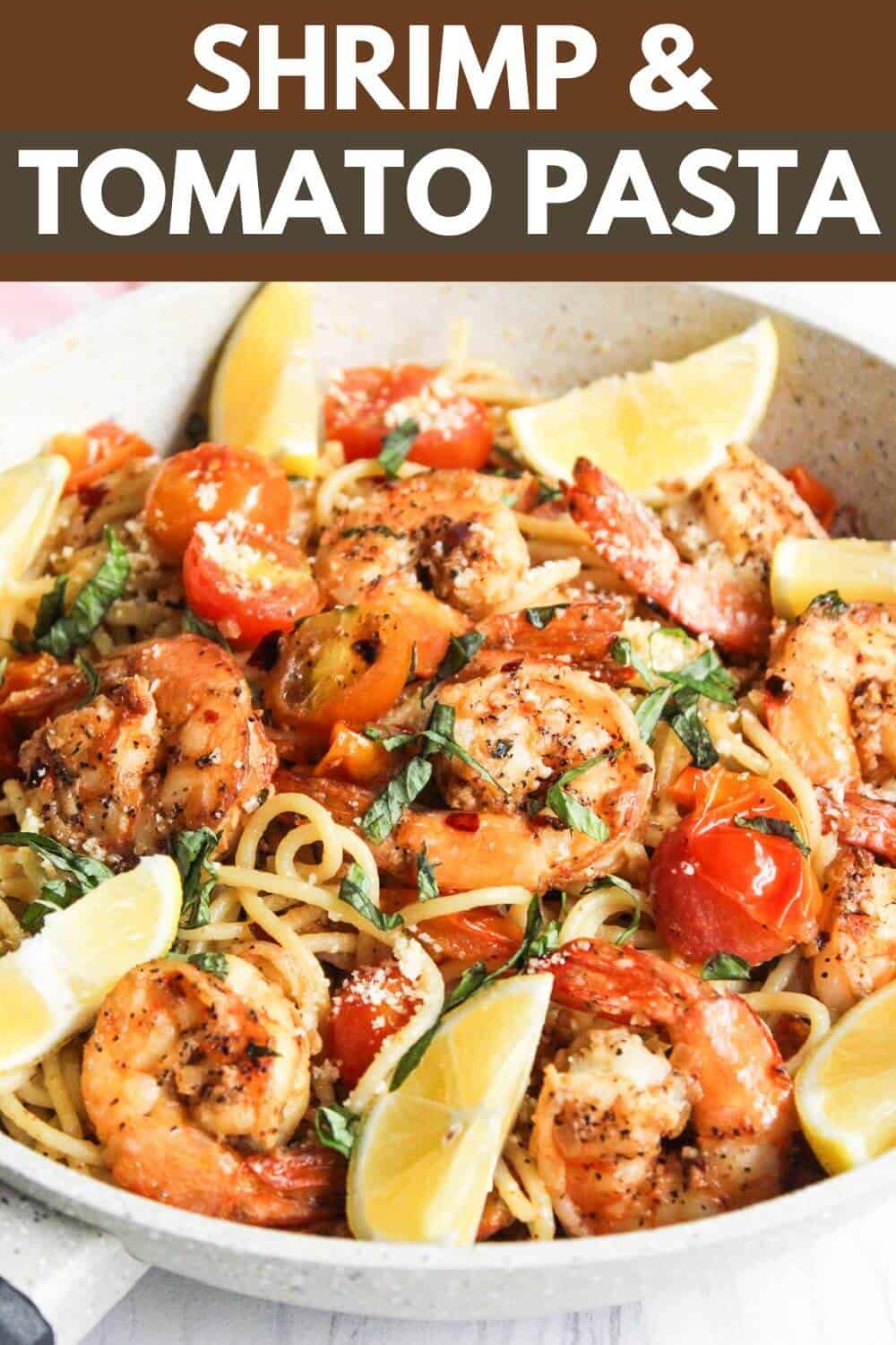 Shrimp and tomato pasta.